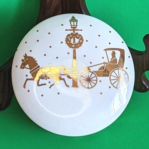 SALE - Studio Nova - "Golden Journey" Christmas Themed Porcelain Trinket Box
